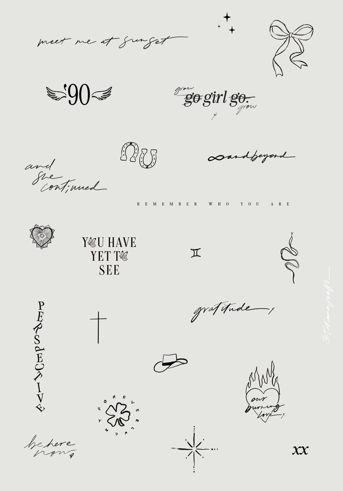 TINY TATTOO - FLASH SHEETS