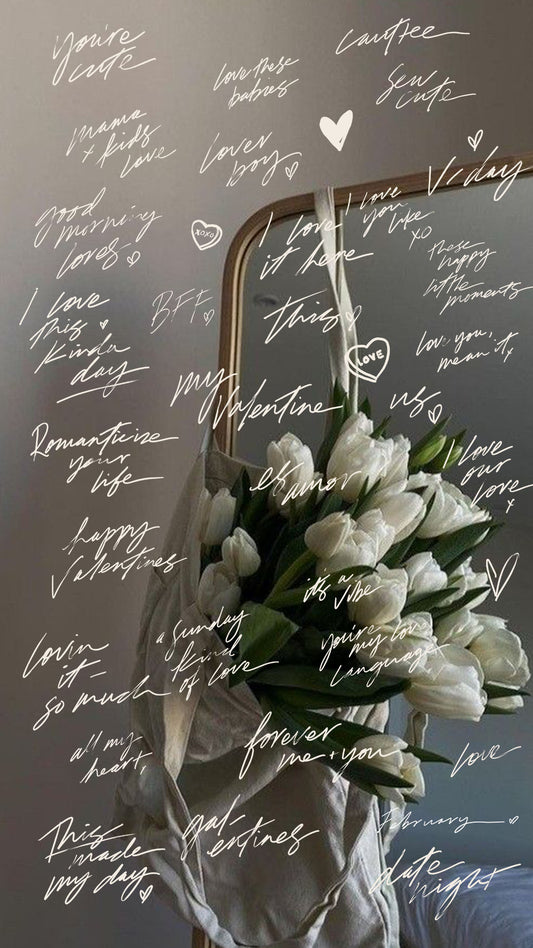 35 all about the LOVE Hand Lettered PNGs for IG stories, collages etc!